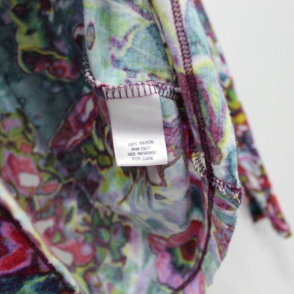 Simply Vera Women Blouse Multicolor Abstract Asymmetric Pullover Long Sleeve M - Picture 7 of 7